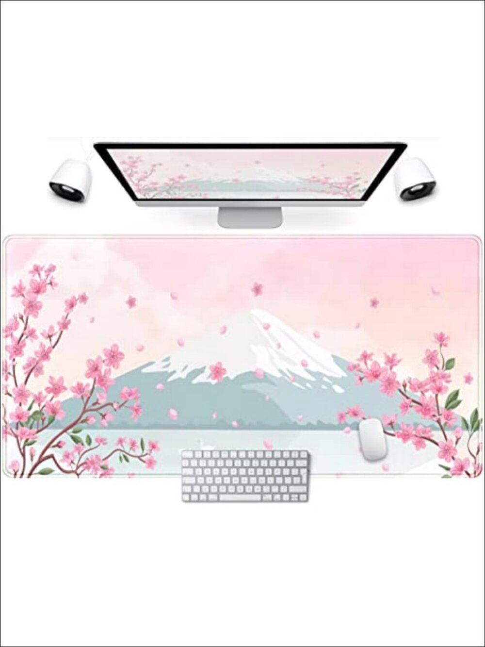 Japanese Desk Mat Cherry Blossom Mouse Pad XXL 31.5x15.75in